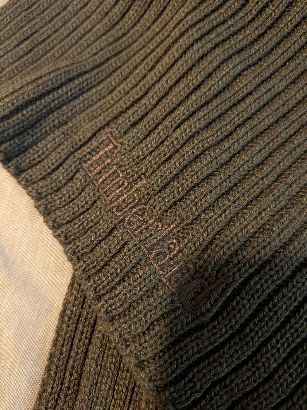 Timberland Men's Olive Rib Knit Beanie & Scarf Set - Picture 3 of 4